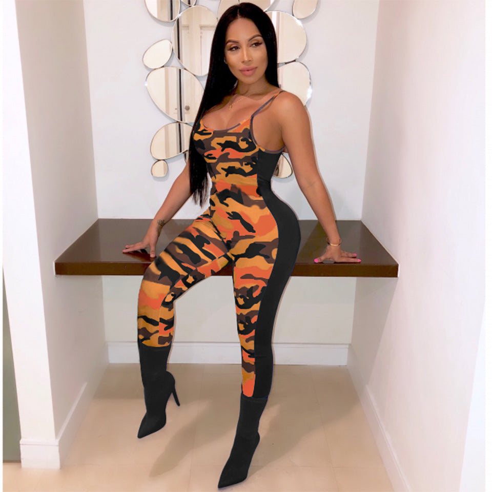 Sexy Camouflage Fashion Casual Suit Jumpsuit