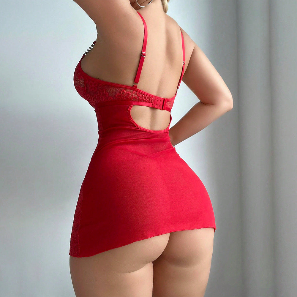 Nightgown Thong Two-Piece Set for Women