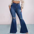 High-Waisted Stretchy Flared Jeans for petite women