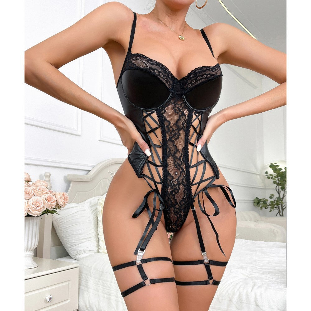 Sexy leather lingerie